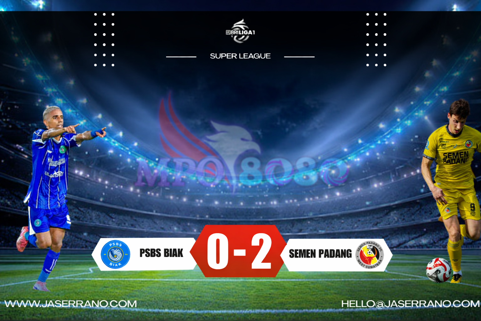 PSBS vs Semen Padang 0-2: Brace Guillermo Bawa Kabau Sirah Raih Kemenangan Penting