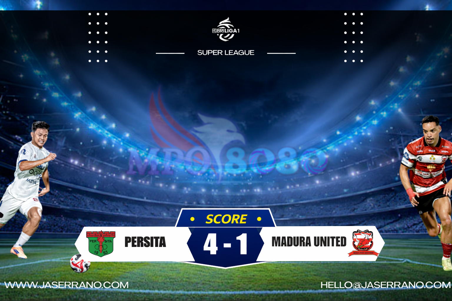 Persita Madura United 4-1: Rayco Bersinar di Indomilk Arena